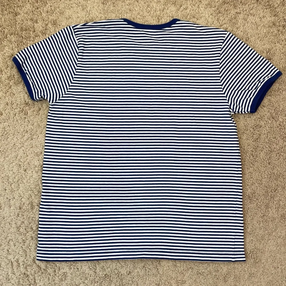 Tory Burch Sport Women's Blue Striped Cotton-Jersey Short Sleeve T-Shirt Medium - Picture 14 of 15